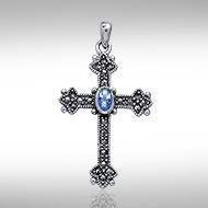 Medieval Cross Silver & Marcasite Pendant JP010 Pendant