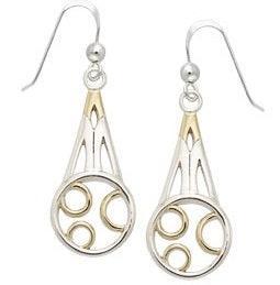 Sterling Silver and 14K Gold Vermeil (2 Microns) Earrings MER1037 - peterstone.dropshipping