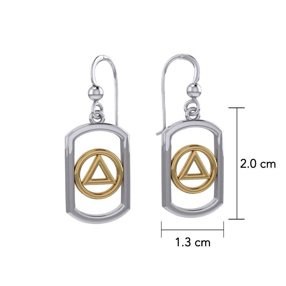 Recovery Silver with 14K Gold Accent Earrings MER2162 - peterstone.dropshipping