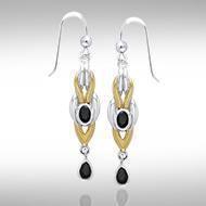 Black Magic Braided Silver & Gold Earrings MER385 Earrings