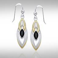 Black Magic Black Spinel Silver & Gold Earrings MER386 Earrings