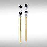 Black Magic Silver & Gold Earrings MER401 Earrings