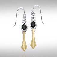 Black Magic Silver & Gold Pendant Earrings MER407 Earrings