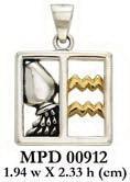 Aquarius Zodiac Symbol Silver Pendant MPD912 - peterstone.dropshipping