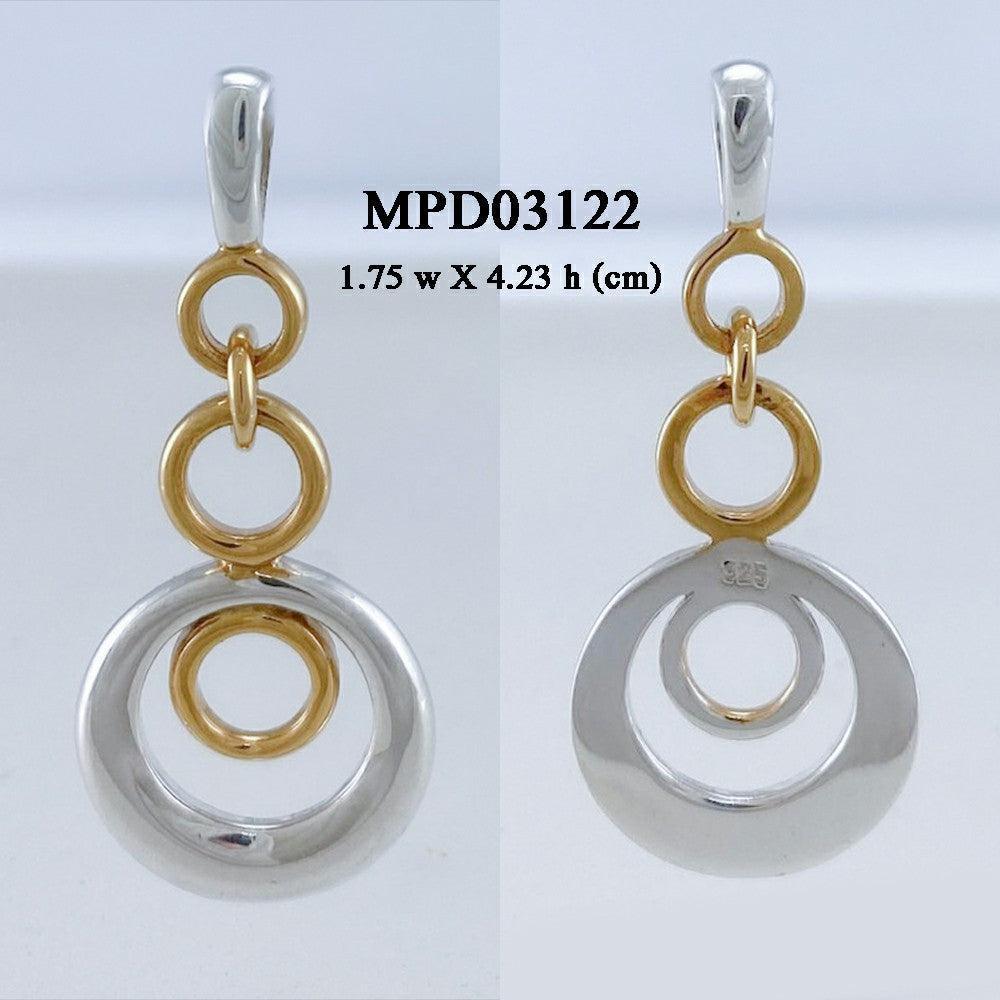 Sterling Silver and 14K Gold Vermeil (2 Microns) Pendant MPD3122 - peterstone.dropshipping