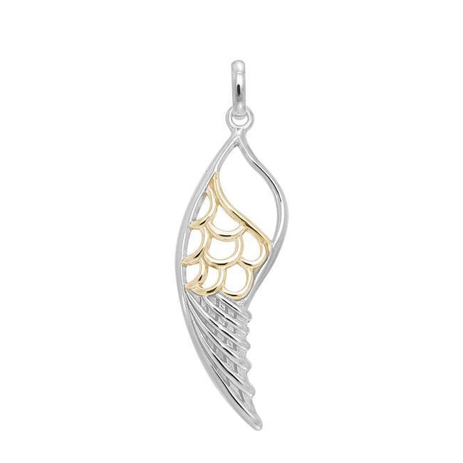 Wing Silver and Gold Pendant MPD3437 - Peter Stone Wholesale