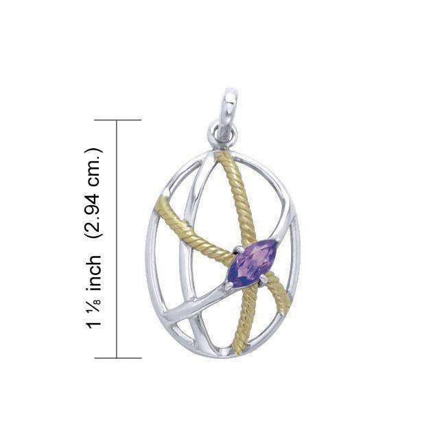 Contemporary Design Sterling Silver and Gold Pendant MPD3552 Pendant