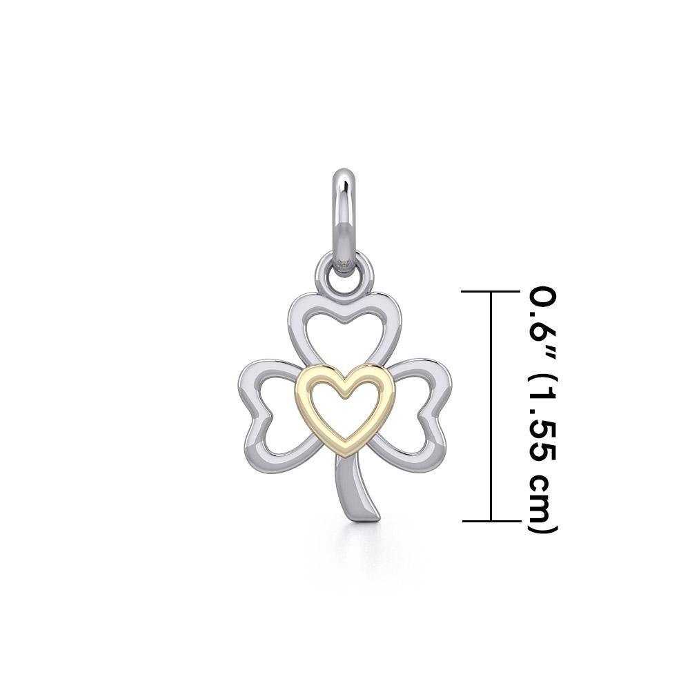 The Golden Heart in Shamrock Silver Pendant MPD5269 - Peter Stone Wholesale