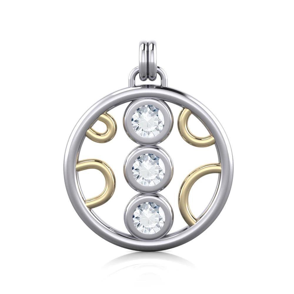 Black Magic Art Deco Circles Silver & Gold Pendant MPD730 Pendant