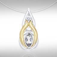 Black Magic Teardrop Silver & Gold Pendant MPD804 Pendant