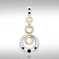 Black Magic Art Deco Circles Silver & Gold Pendant MPD815 Pendant