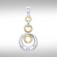 Black Magic Art Deco Circles Silver & Gold Pendant MPD815 Pendant