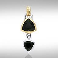 Black Magic Art Deco Silver & Gold Pendant MPD834 Pendant