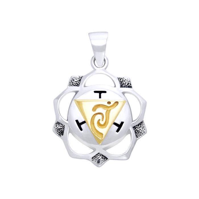 Manipura Solar Plexus Silver and Gold Chakra Pendant MPD897