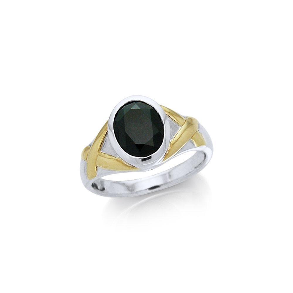 Black Magic Marquis Silver & Gold Ring MRI459 Ring