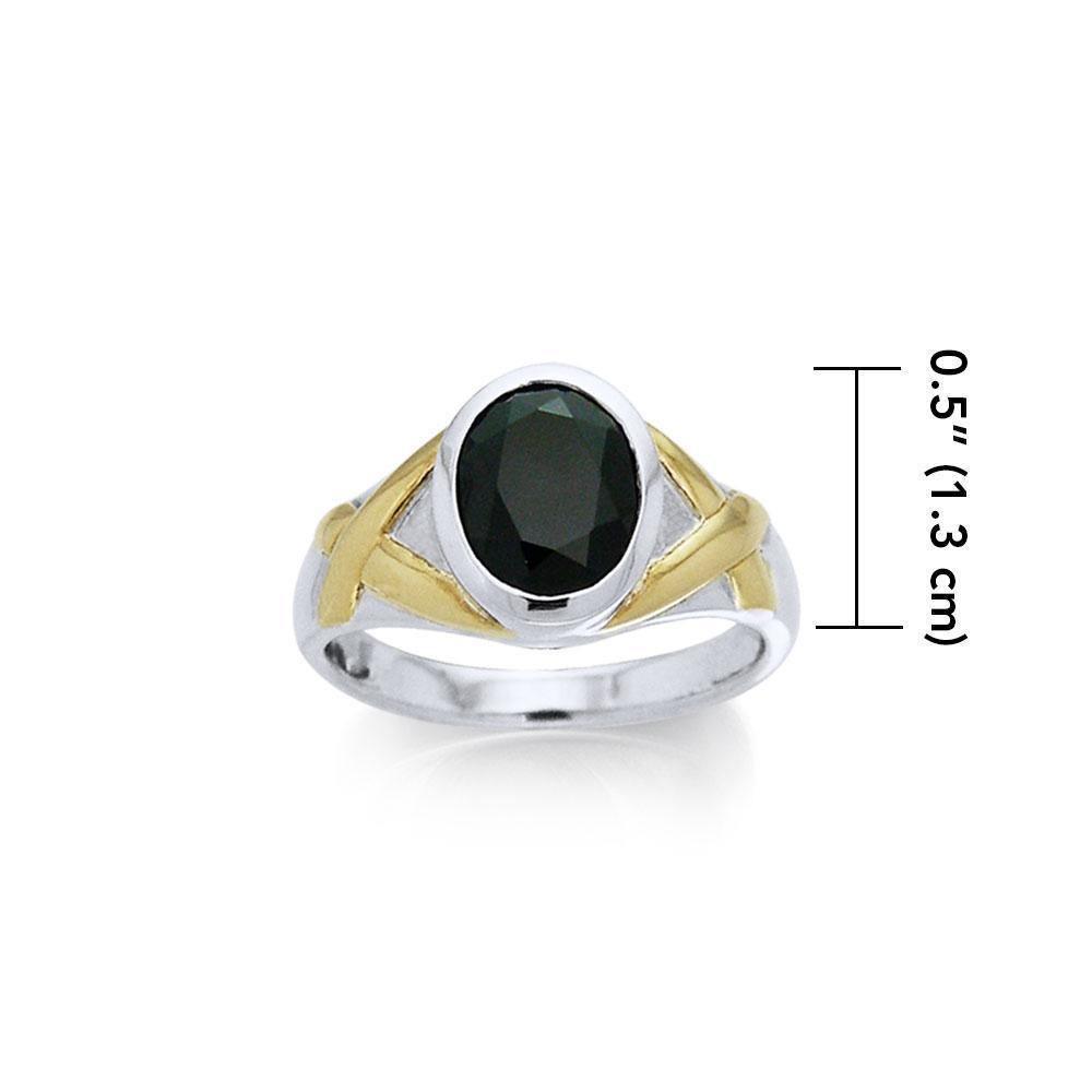 Black Magic Marquis Silver & Gold Ring MRI459 Ring