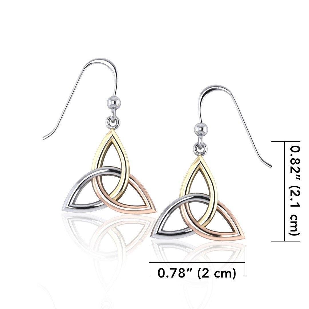 Celtic Knotwork Three Tone Triquetra Earrings OTE128 Earrings