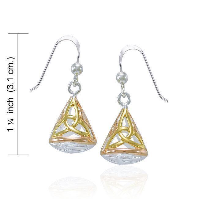 Celtic Knotwork Three Tone Triquetra Earrings OTE683 Earrings