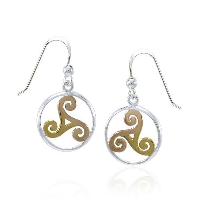 Celtic Threefold Three Tone Earrings OTE854 Earrings