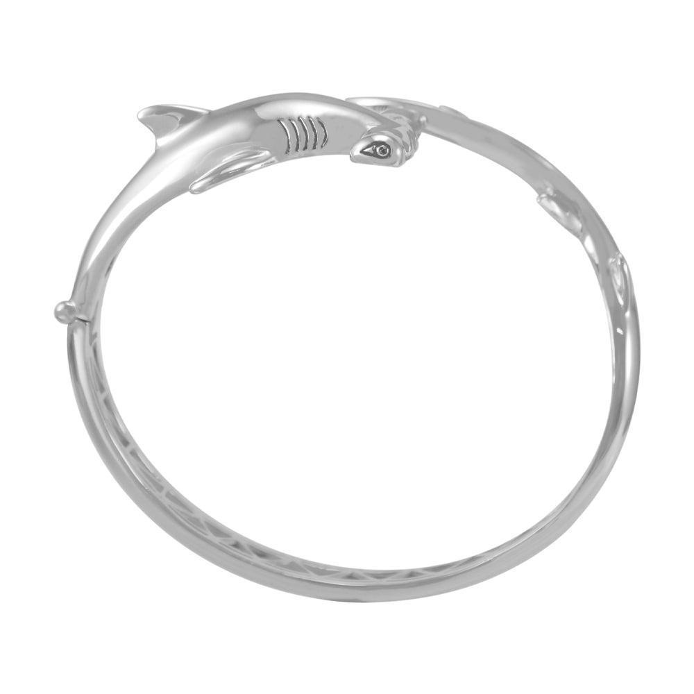 Hammerhead Shark Silver Cuff Bracelet with open lock TBA221 - peterstone.dropshipping