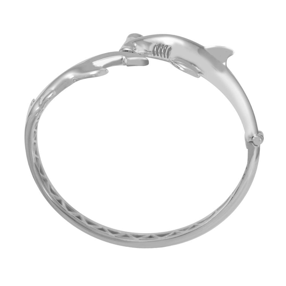 Hammerhead Shark Silver Cuff Bracelet with open lock TBA221 - peterstone.dropshipping