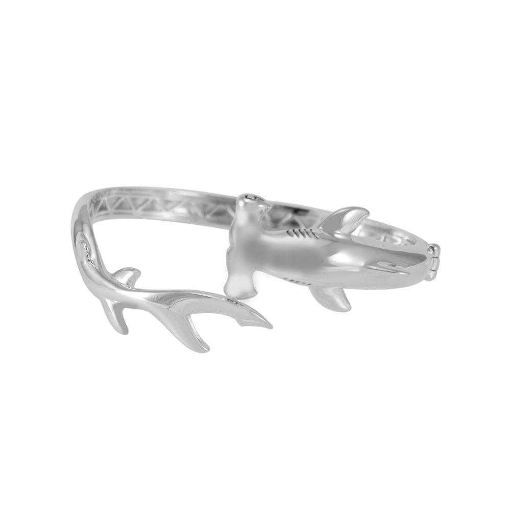 Hammerhead Shark Silver Cuff Bracelet with open lock TBA221 - peterstone.dropshipping