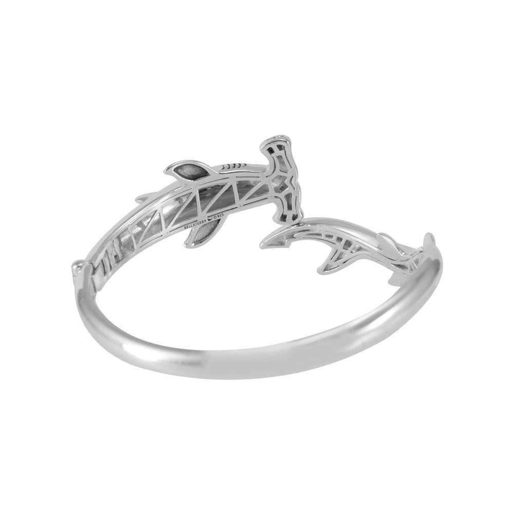 Hammerhead Shark Silver Cuff Bracelet with open lock TBA221 - peterstone.dropshipping