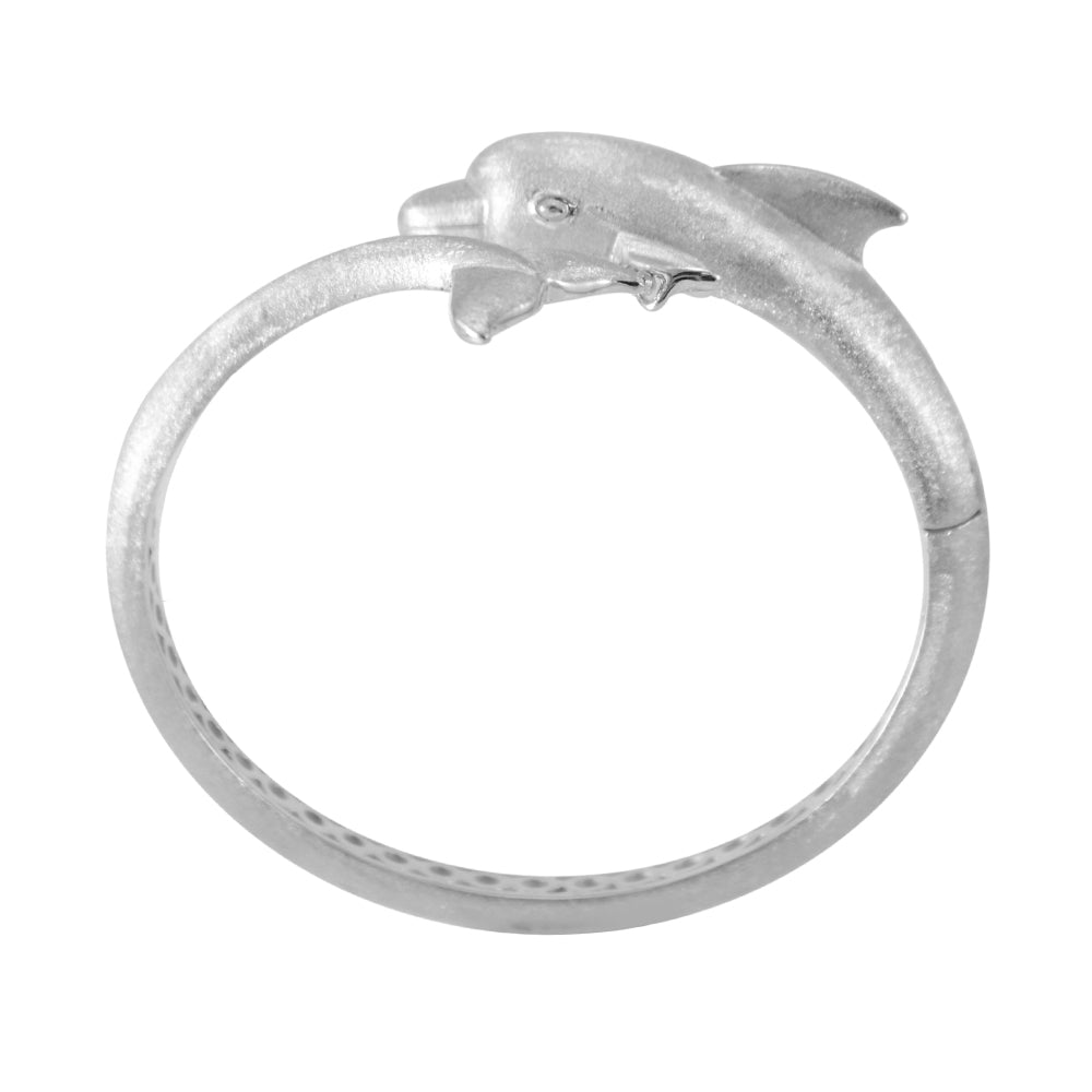 Dolphins Sterling Silver Cuff Bracelet with Locking System TBA274