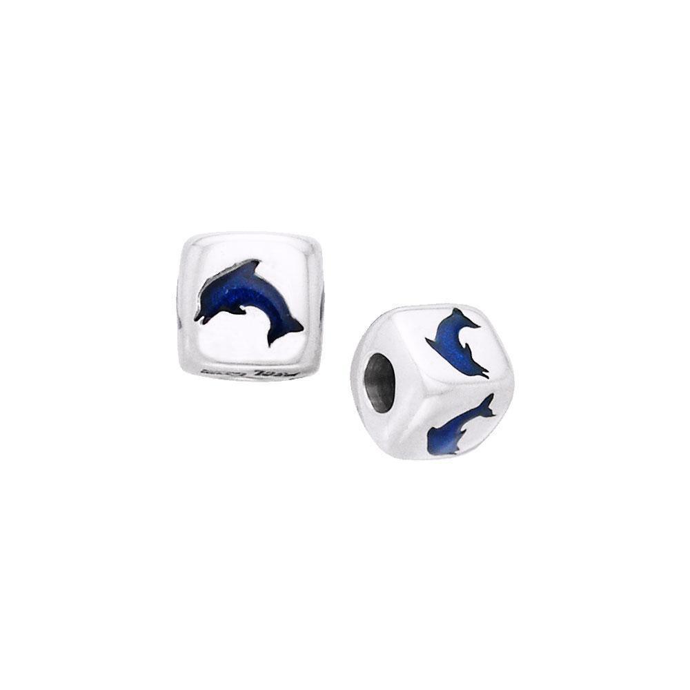 Square Dolphin Silver Bead TBD033