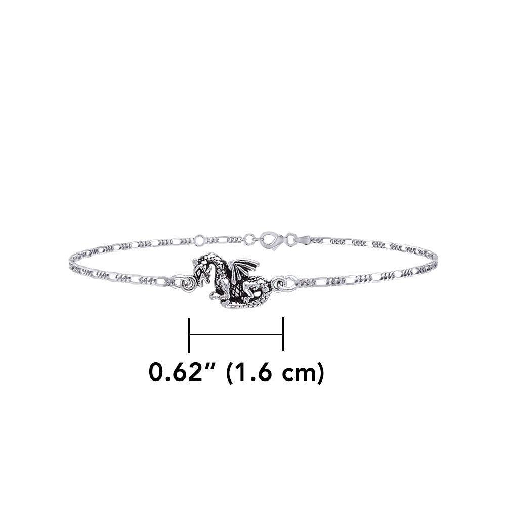 Your everyday little charm ~ Sterling Silver Jewelry Fantasy Dragon Anklet TBG735 - peterstone.dropshipping