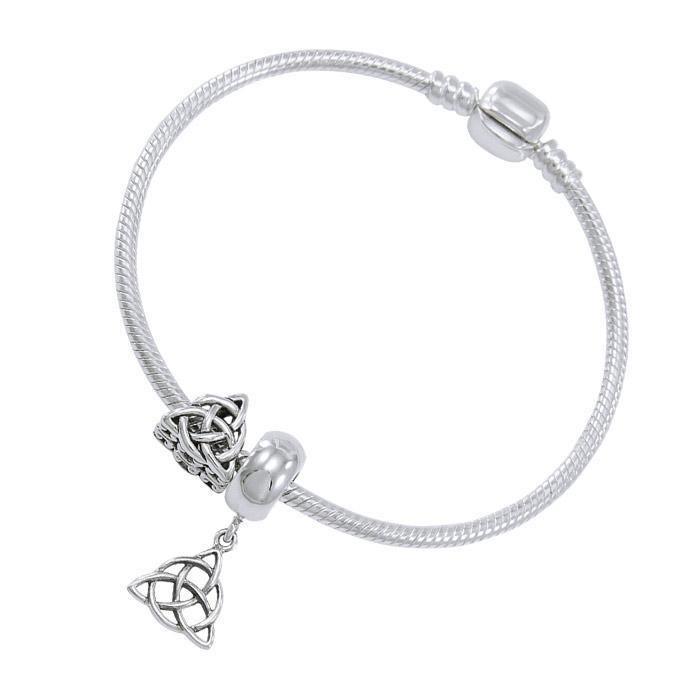 Triquetra Sterling Silver Bead Bracelet TBL349