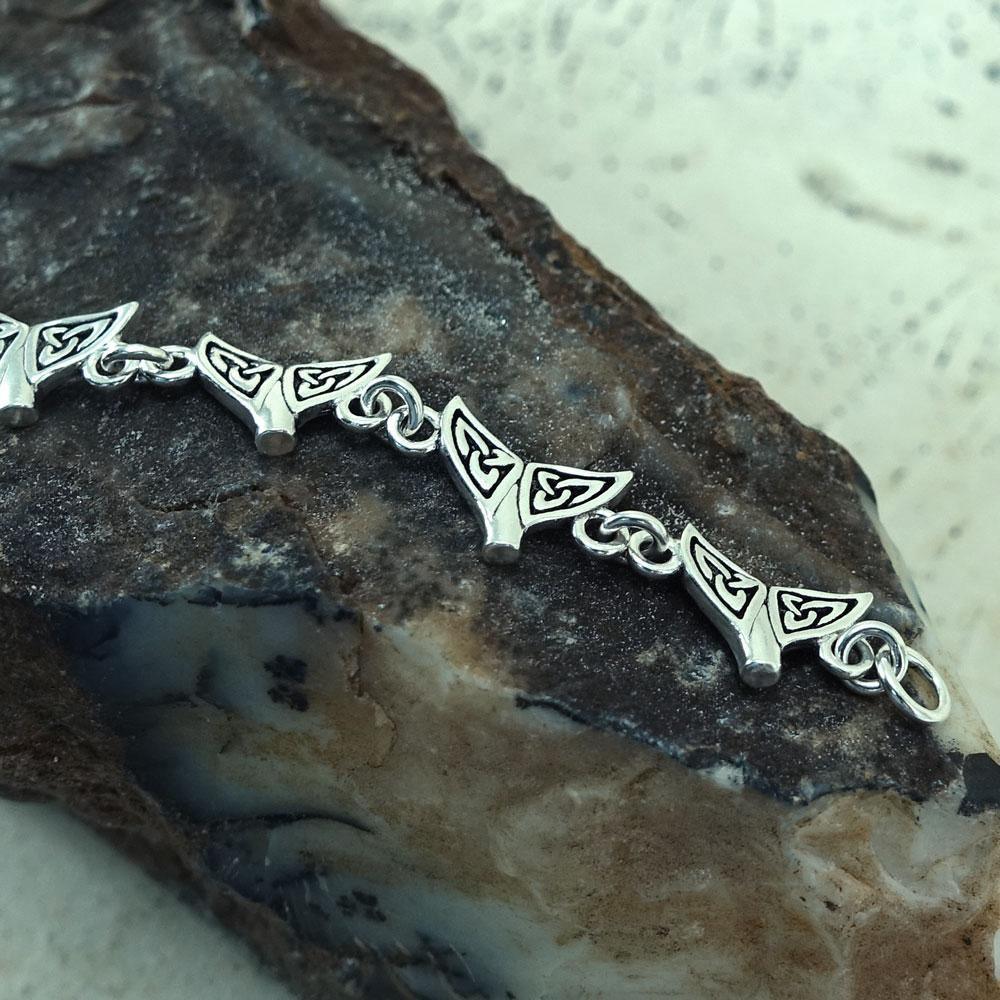 Celtic Whale Tail Silver Link Bracelet TBL397 - Wholesale Jewelry