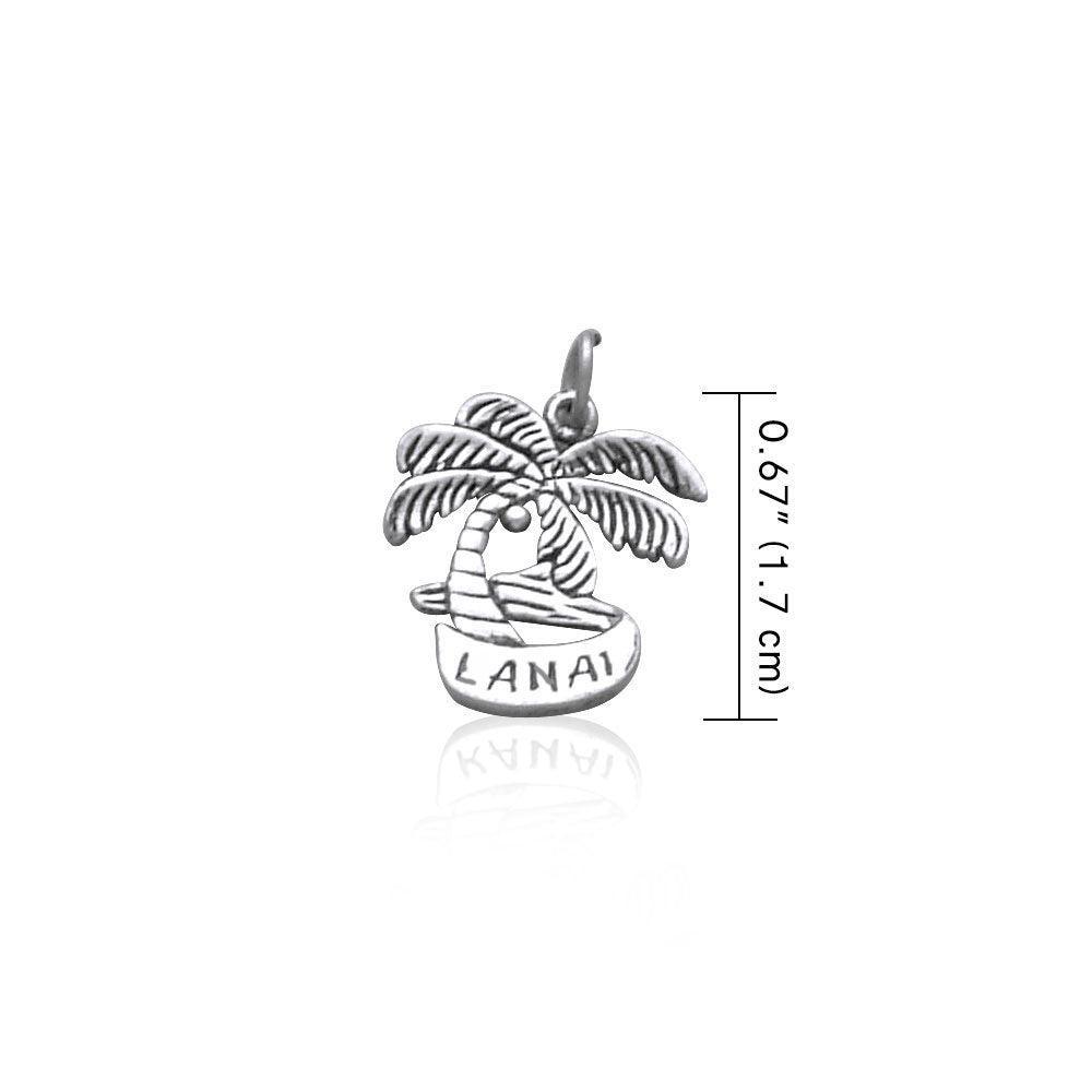 Lanai Island Coconut Tree Silver Charm - peterstone.dropshipping