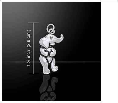 Standing Elephant Silver Charm TCM081 - peterstone.dropshipping