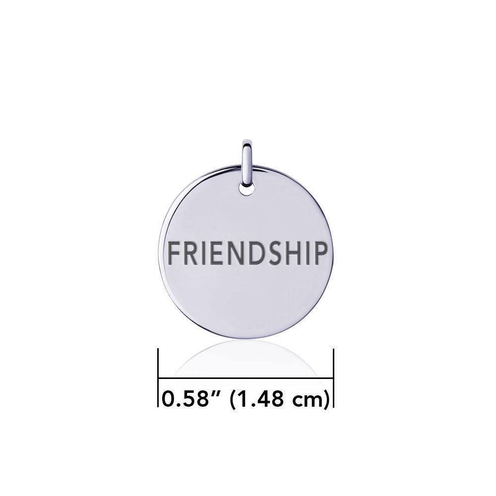 Power Word Friendship Silver Disc Charm TCM333+A283:E283 Charm