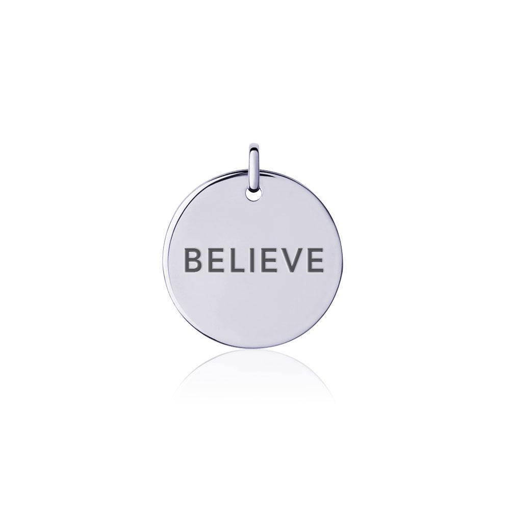 Power Word Believe Silver Disc Charm TCM361 Charm