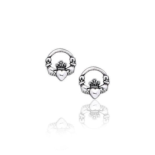 Irish Claddagh Silver Post Earrings TE1072 Earrings