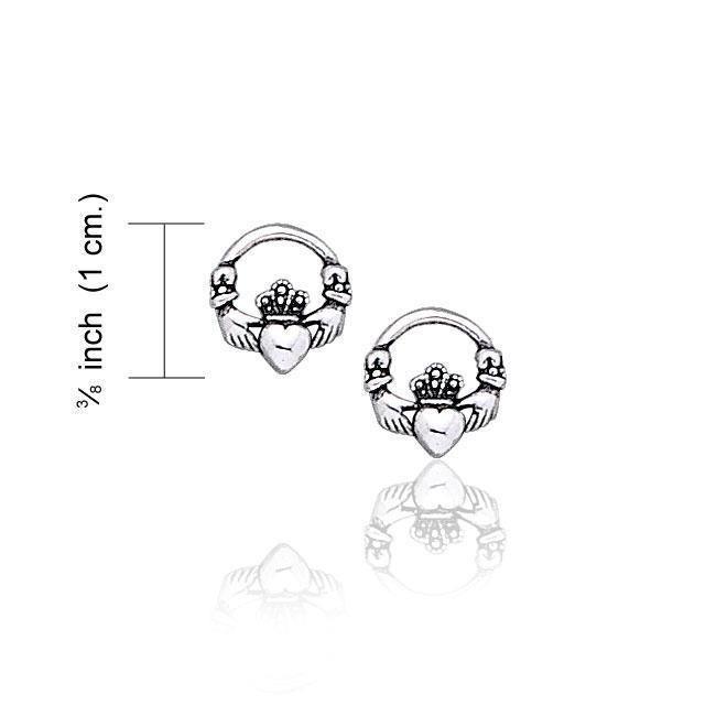 Irish Claddagh Silver Post Earrings TE1072 Earrings