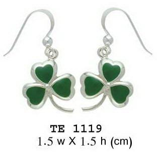 A young sprig of luck and happiness ~ Sterling Silver Jewelry Celtic Shamrock Hook Earrings TE1119 - peterstone.dropshipping