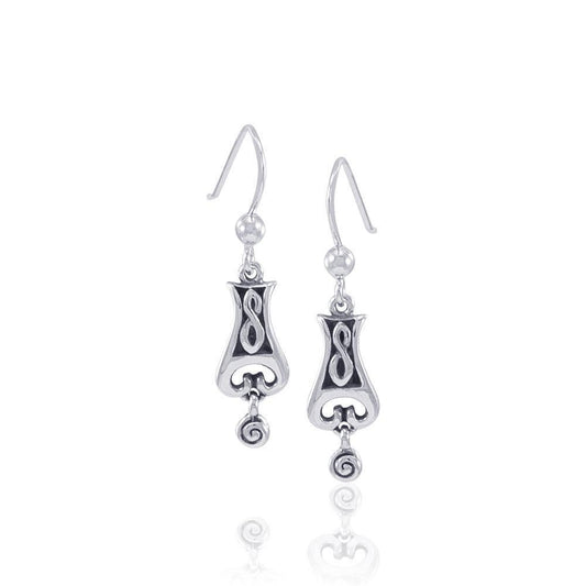 Celtic Knotwork Spiral Silver Earrings TE1132 Earrings