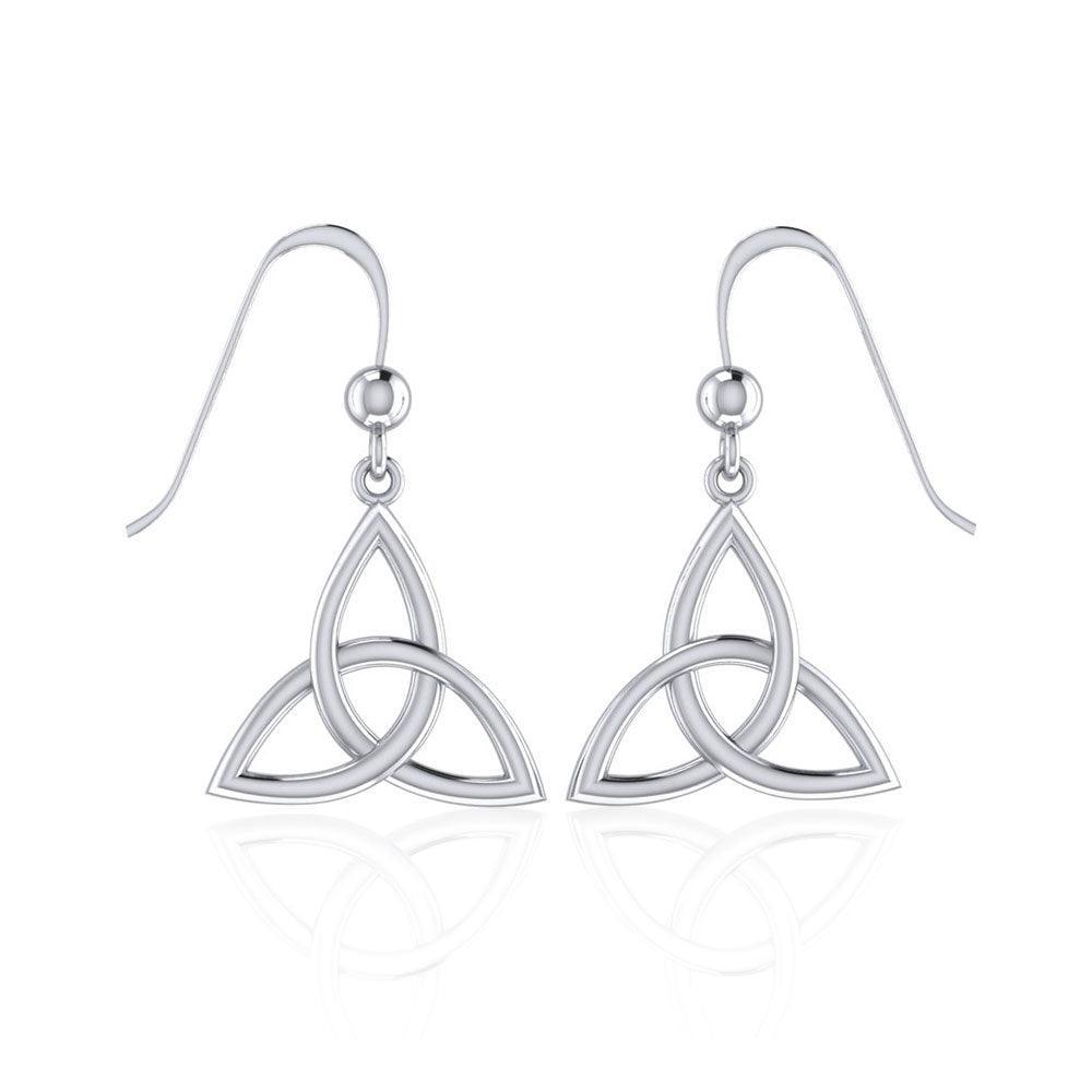 Endless Connection in Celtic Triquetra ~ Sterling Silver Jewelry Dangling Earrings TE128 - peterstone.dropshipping