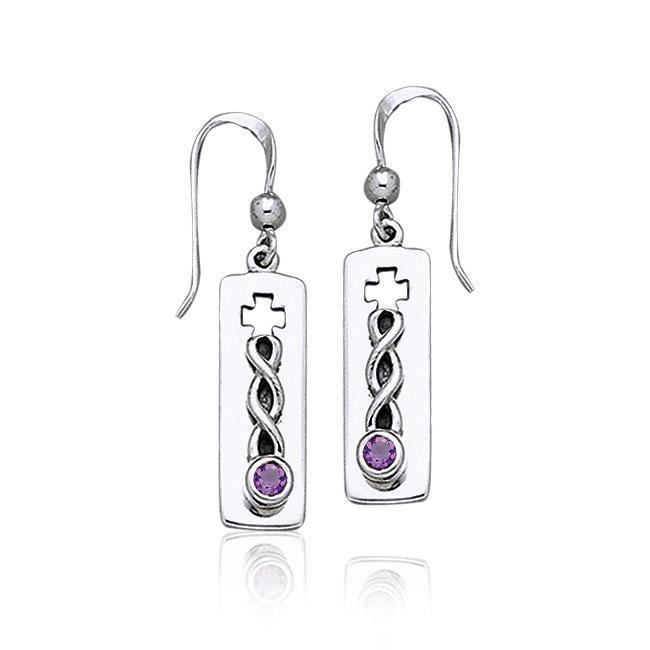 TE2000 Celtic Knots Cross Earrings