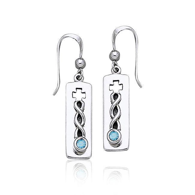 TE2000 Celtic Knots Cross Earrings