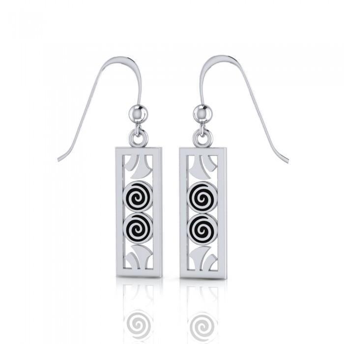 Celtic Double Spiral Silver Earrings TE2068