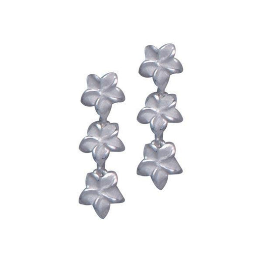 Plumeria - Hawaii National Flower Silver Post Earrings TE2130 - peterstone.dropshipping