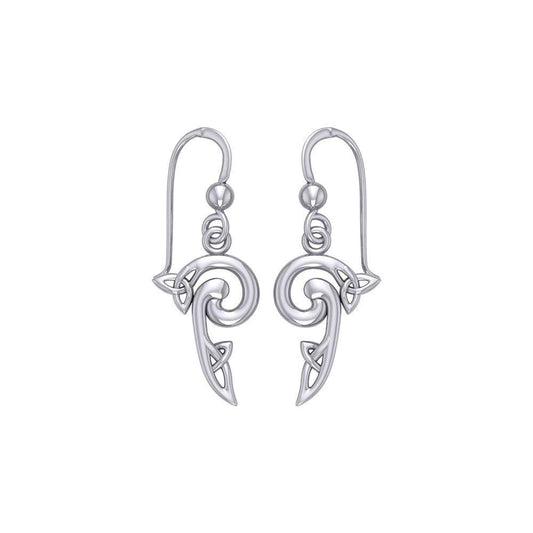 The great eternal loom of the universe ~ Sterling Silver Celtic Triquetra Hook Earrings TE2141 - peterstone.dropshipping