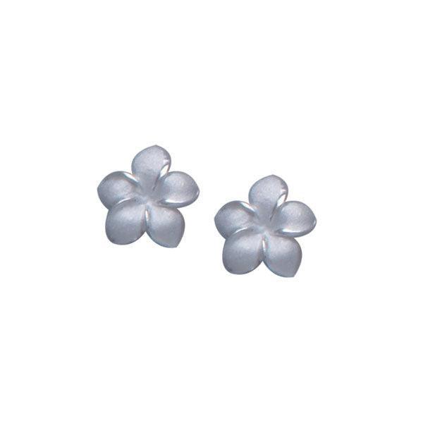 Plumeria - Hawaii National Flower Silver Post Earrings TE2560 - peterstone.dropshipping