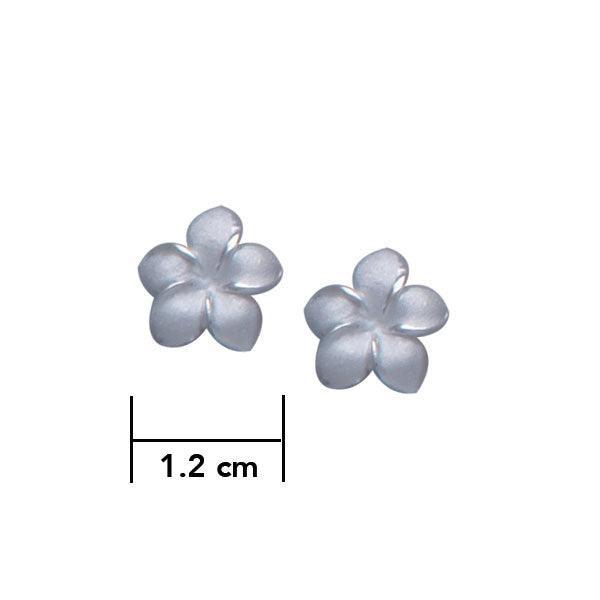 Plumeria - Hawaii National Flower Silver Post Earrings TE2560 - peterstone.dropshipping