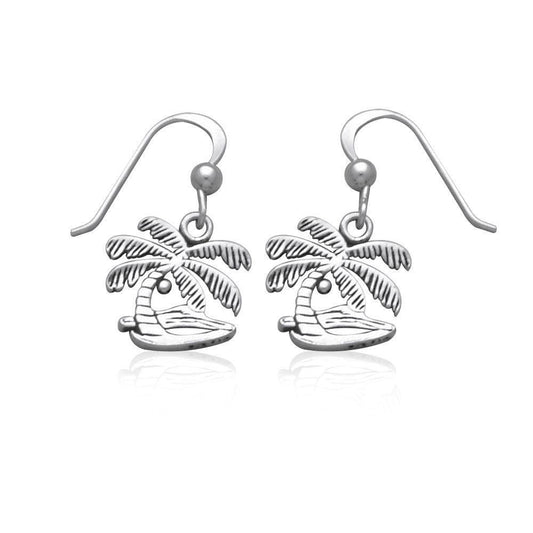 Coconut Tree Silver Earrings TE2625 - peterstone.dropshipping