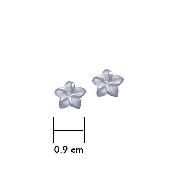 Plumeria - Hawaii National Flower Silver Small Post Earrings TE2706 - peterstone.dropshipping